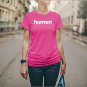 Human Pink Short Sleeve Tee uni sex